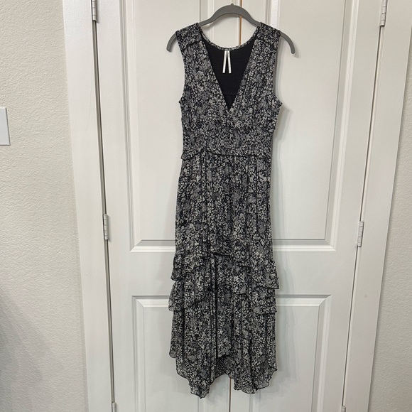 Anthropologie Black and White Floral High Low Dress - Picture 5 of 5